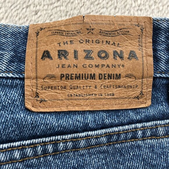 2 Arizona Mens Jeans Size 36X30 Authentic Original Blue Denim Straight Casual - Picture 14 of 16